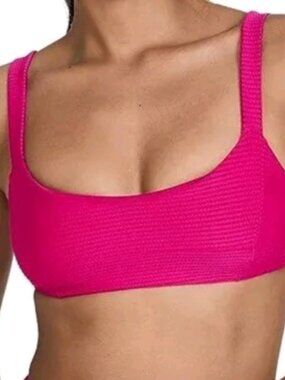 L*Space Bikini Top Women's XS Pink Jess Ribbed Swimwear NWOT